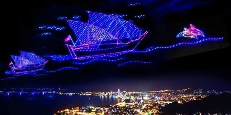 Đẳng cấp nghệ thuật biểu diễn ánh sáng bằng drone siêu rực rỡ
