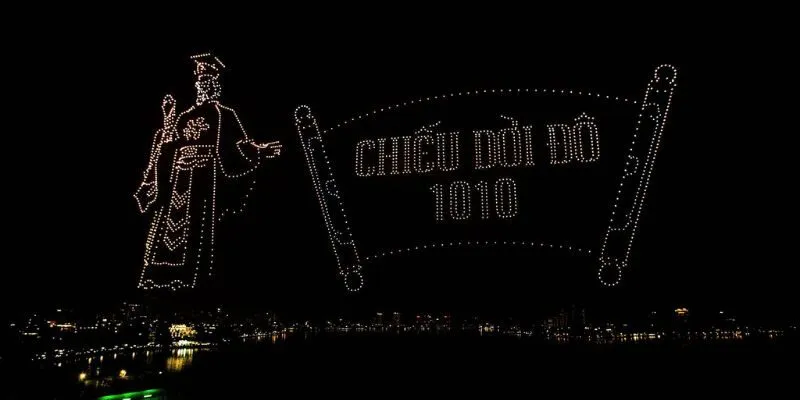 Trình diễn ánh sáng bằng drone được sử dụng cho các lễ hội lớn