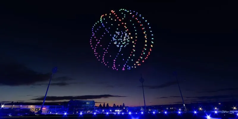 Thiết bị trình diễn ánh sáng nghệ thuật với drone